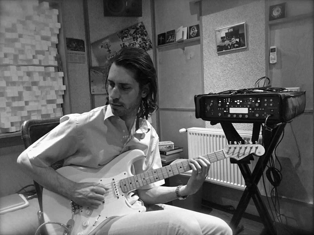 Thomas recording guitar on Jamming