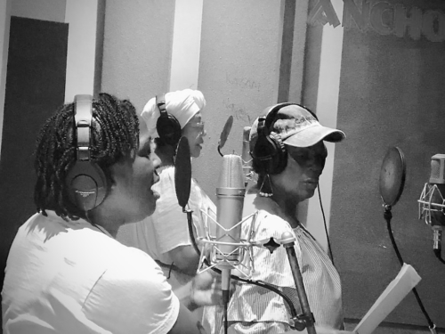 Shemabeth, Judy & Marcia recording @ Anchor studio Jamaica